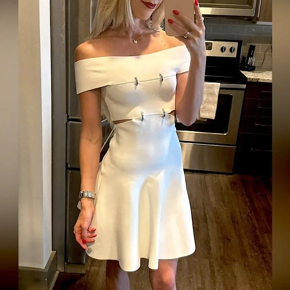 Alexander McQueen | Dresses | Alexander Mcqueenalexander Mcqueen Cutout  Offshoulder Mini Dress | Poshmark